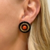 Orecchini in argento corallo e onice 