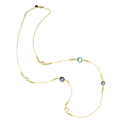 collana lunga in argento e pietre