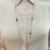 collana lunga in argento e pietre