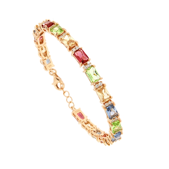 Bracciale in argento e zirconi colorati