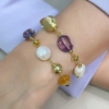 Bracciale in argento ametista e citrino