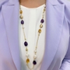 Collana in argento ametista citrino e perle