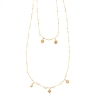 Collana lunga a doppio filo in argento e perle