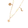 Collana lunga a doppio filo in argento e perle