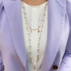 Collana lunga in argento e perle 