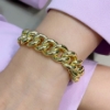 Bracciale in argento dorato maglia grumette 