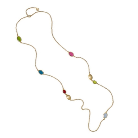 collana argento dorato e paste vitree