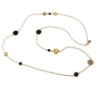 collana in argento dorato zirconi e onice