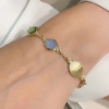 Bracciale in argento dorato e paste vitree colorate