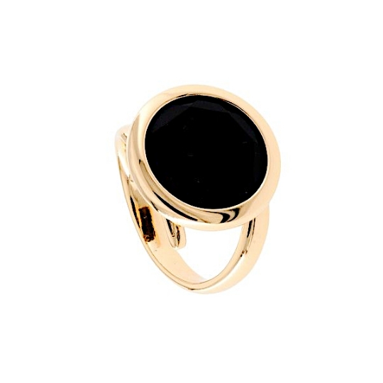 Anello in argento dorato ed onice