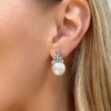 Orecchini con diamanti e perle 
