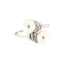 Anello contrariè con perle e diamanti