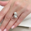 Anello contrariè con perle e diamanti 