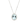 Collana con pendente in acquamarina e diamanti