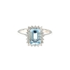 Anello girato con acquamarina e diamanti