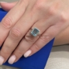 Anello con acquamarina e diamanti a giro