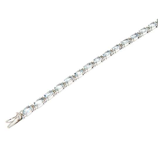 Bracciale In Acquamarina Naturale 19 Cm | Pietre 6 Mm | Fatto A Mano In Germania | Gioiello Benessere E Armonia | Regalo Unico