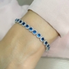 Bracciale tennis in argento con zirconi blu e bianchi