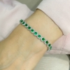Bracciale tennis in argento con zirconi verdi e bianchi 