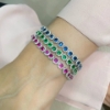 Bracciali tennis in argento con zirconi colorati 