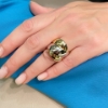 Anello in oro a fascia larga bicolore