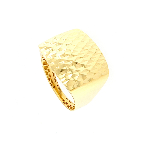 Anello in oro squadrato sfaccettato