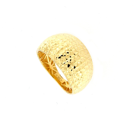 anello in oro bombato sfaccettato