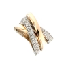 Anello a fasce in oro rosa e bianco con diamanti