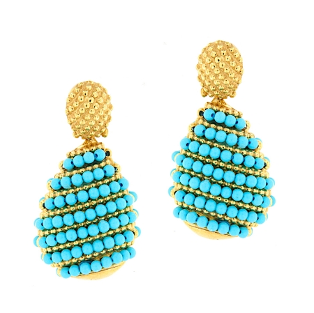 Orecchini in argento con pendente in turchese