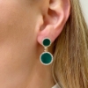 Orecchini in argento con malachite e zirconi 