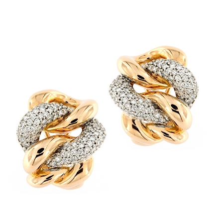 Orecchini grumette con diamanti in oro rosa