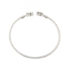 Bracciale rigido in argento tubogas con zirconi