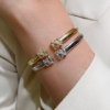 Bracciale in argento tubogas con zirconi 