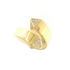 Anello contrariè in argento dorato e zirconi