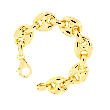 Bracciale maglia marina in argento dorato