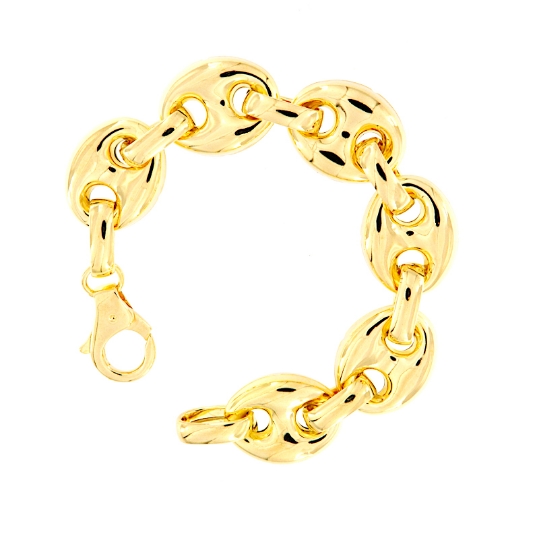 Bracciale maglia marina in argento dorato
