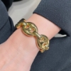 Bracciale maglia marina in argento dorato 