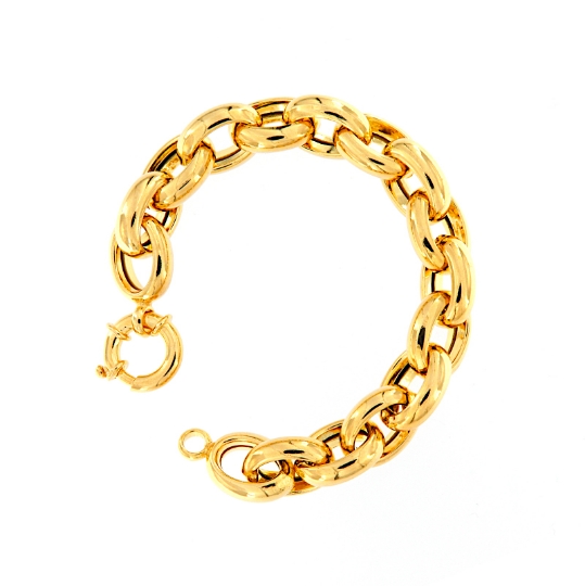 Bracciale in argento dorato a maglie ovali