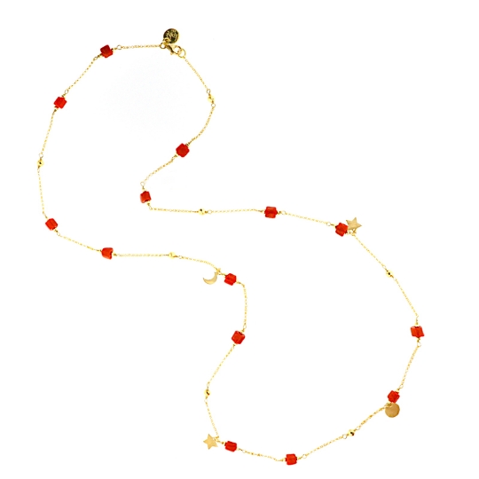 Collana in argento e corallo