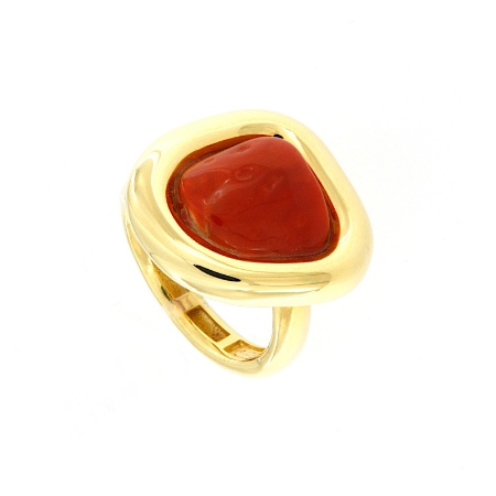 Anello in argento e corallo