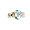 anello grumette acquamarina e diamanti