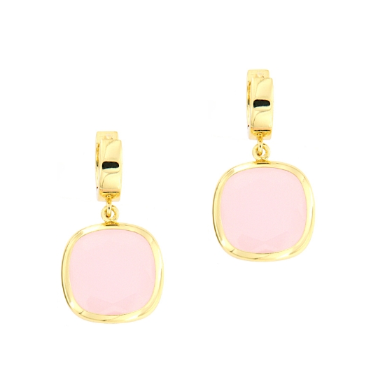 Orecchini in argento e pasta vitrea rosa