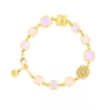 Bracciale in argento e paste vitree rosa e lilla