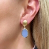 Orecchini Aquaforte in argento e paste vitree blu milky