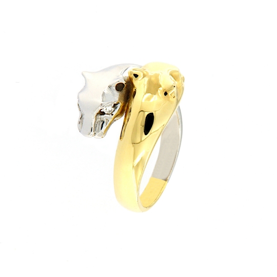 Anello pantere con diamanti