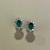 Orecchini classici con diamanti e smeraldi
