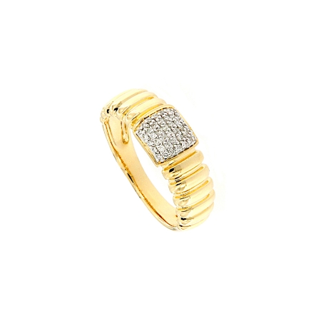 Anello tubogas in oro giallo e diamanti