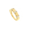 Anello fascia tubogas in oro giallo e diamanti