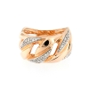 Anello a fascia maglie in oro rosa e diamanti