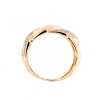 Anello a fascia maglie in oro rosa e diamanti